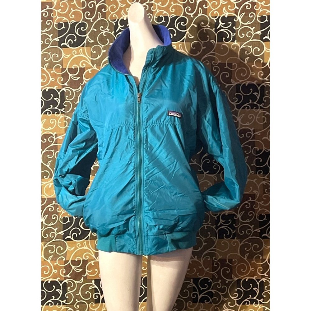 Vintage 90's Patagonia Fleece Lined Member's Only Bomber Jacket Ribbed Cuff - Picture 2 of 12